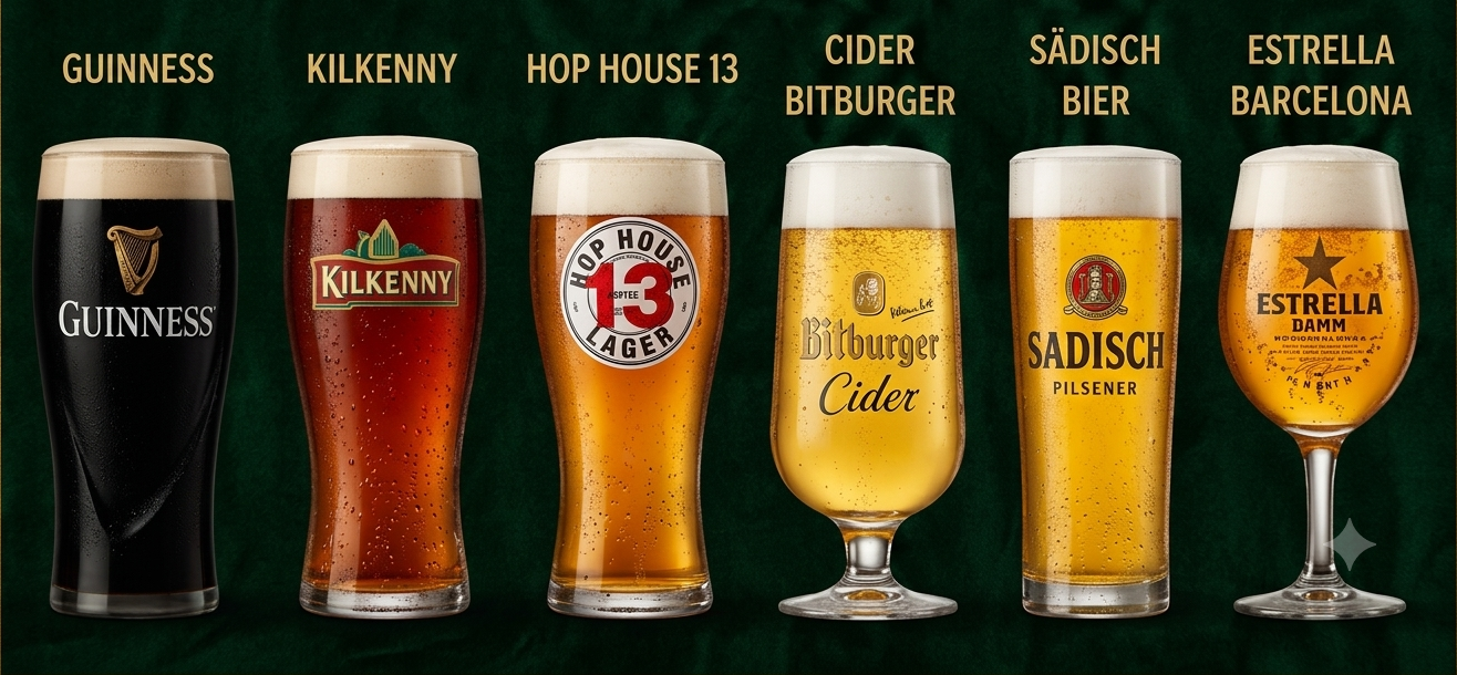 Frisch gezapfte Biere